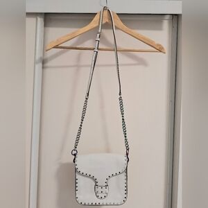 Elegant White Studded Crossbody Bag